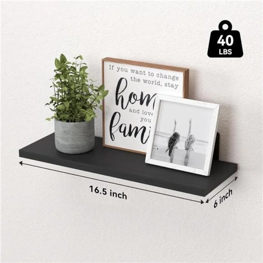Wood Floating Shelves Set of 6, Shelves for Wall Decor, Farmhouse Shelf